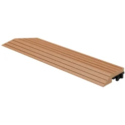 WPC Abschlussleiste 38x2x7,5 cm für WPC Bodenfliese Ecke links Hellbraun ML-Design