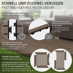 WPC Abschlussleiste 38x2x7,5 cm für WPC Bodenfliese Ecke rechts Dunkelbraun ML-Design