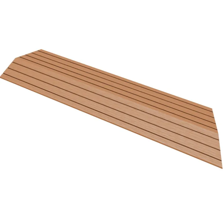 WPC Abschlussleiste 38x2x7,5 cm für WPC Bodenfliese Ecke rechts Hellbraun ML-Design
