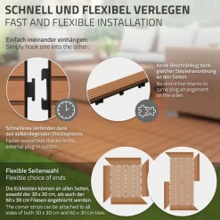 WPC Abschlussleiste 38x2x7,5 cm für WPC Bodenfliese Ecke rechts Hellbraun ML-Design