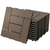 WPC Terrassenfliesen 30x30 cm 11er Set für 1m² Dunkelbraun in Holzoptik Mosaik mit Drainage und Klicksystem