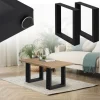 2x Tischbeine Bankkufen aus Vierkantprofilen 30x43 cm Schwarz pulverbeschichtete Stahl
