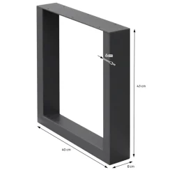 2x Tischbeine Bankkufen aus Vierkantprofilen 40x43 cm Anthrazit pulverbeschichtete Stahl