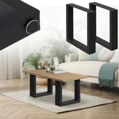 2x Tischbeine Bankkufen aus Vierkantprofilen 40x43 cm Schwarz pulverbeschichtete Stahl