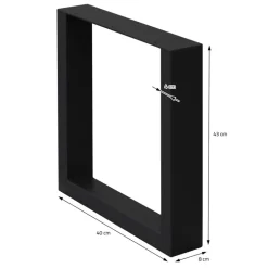 2x Tischbeine Bankkufen aus Vierkantprofilen 40x43 cm Schwarz pulverbeschichtete Stahl