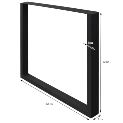 2x Tischbeine Tischkufen aus Vierkantprofilen 60x72 cm Schwarz pulverbeschichtete Stahl