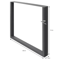 2x Tischbeine Tischkufen aus Vierkantprofilen 60x72 cm Anthrazit pulverbeschichtete Stahl