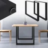 2x Tischbeine Tischkufen aus Vierkantprofilen 70x72 cm Schwarz, pulverbeschichtete Stahl