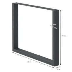 2x Tischbeine Tischkufen aus Vierkantprofilen 80x72 cm Anthrazit pulverbeschichtete Stahl