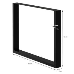 2x Tischbeine Tischkufen aus Vierkantprofilen 80x72 cm Schwarz pulverbeschichtete Stahl