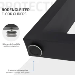 2x Tischbeine Tischkufen aus Vierkantprofilen 90x72 cm,Schwarz pulverbeschichtete Stahl