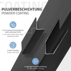 2x Tischbeine Trapez Design 60x72 cm Schwarz pulverbeschichtete Stahl Tischgestell für Esstisch Schreibtisch