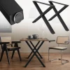 2x Tischbeine X-Design 60x72 cm Schwarz pulverbeschichtete Stahl DIY Tischuntergestell