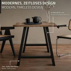 2x Tischkufen A-Form 70x72 cm Schwarz aus pulverbeschichtetem Stahl Tischgestell für Esstisch und Schreibtisch