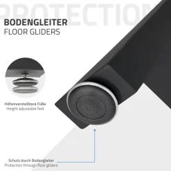 2x Tischkufen A-Form 70x72 cm Schwarz aus pulverbeschichtetem Stahl Tischgestell für Esstisch und Schreibtisch