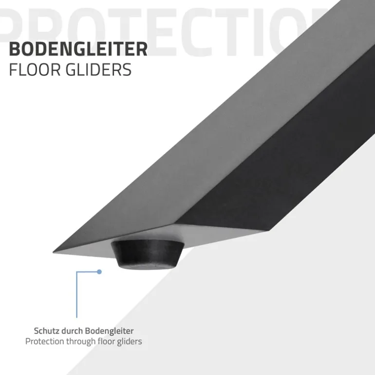 2x Tischkufen X-Design 60x72 cm Anthrazit pulverbeschichtete Stahl Tischgestell für Esstisch & Schreibtisch