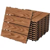 2x WPC Terrassenfliesen 30x30 cm 11er Spar Set für 1m² Hellbraun in Holzoptik Bodenbelag mit Drainage und Klicksystem