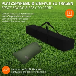 XXL Hängematte mit Stahlgestell bis 250 kg Khaki inkl. Tragetasche ML-Design