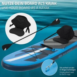 Zubehör Set Kajak Sitz und 2 in 1 Paddel für Stand Up Paddle SUP Board