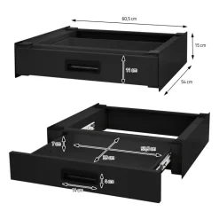 Zwischenbaurahmen für Waschmaschine Verbindungsrahmen mit Schublade 60,5x54 cm in Schwarz ML-Design